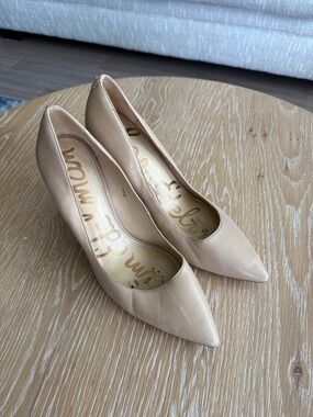 Sam Edelman Beige Pointed-Toe Pumps